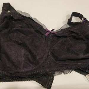 Black and Purple Lace NURSING Bra